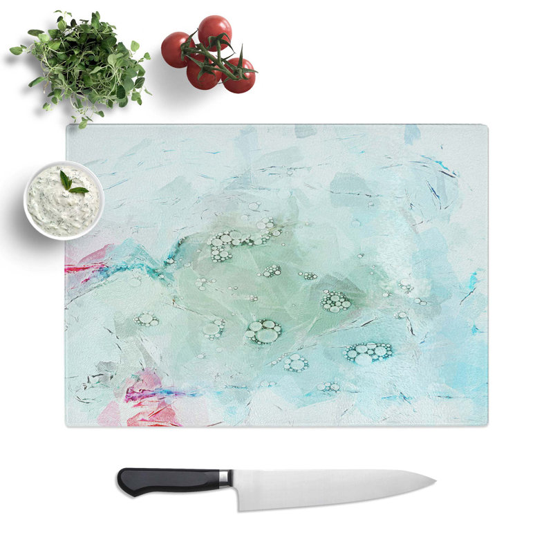 Tempered Glass Pleasures Chopping Board, 28.5 cm W x 20 cm L