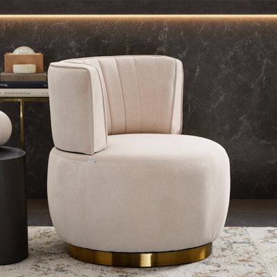 Fauteuil d'appoint pivotant à 360 ° Teddy Barrel | Fauteuil rond à revêtement large, doux et confortable | Fauteuil club pivotant pour le salon, la chambre à coucher, le bureau, la chambre de bébé ou la salle d'attente