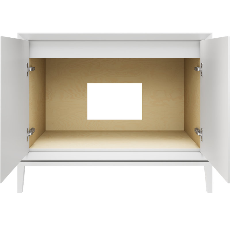 Alexandra Single Bath Vanity, Strong White, Satin Gold, 42"