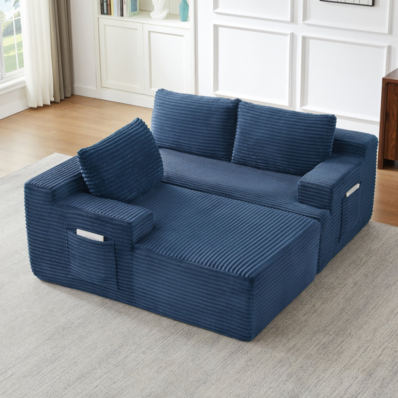 Canapé modulaire en L, revêtement en velours côtelé, style moderne, pour salon et appartement