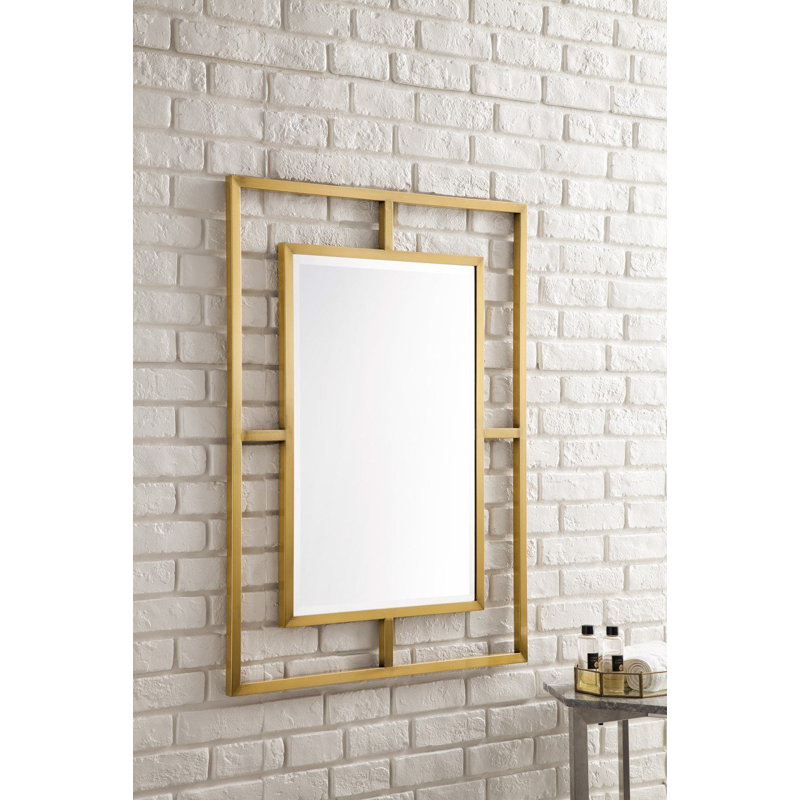Boston Rectangle Stainless Steel Wall Mirror, Radiant Gold