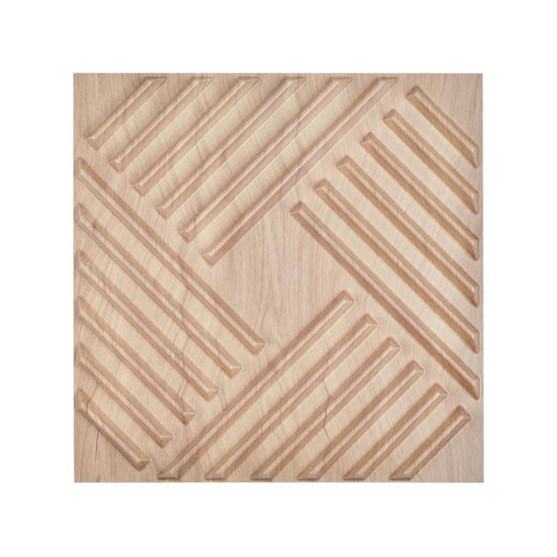 3D Wall Panels 19.7x19.7 in PVC 32 Sq.Ft Coverage Slat Light Wood Color