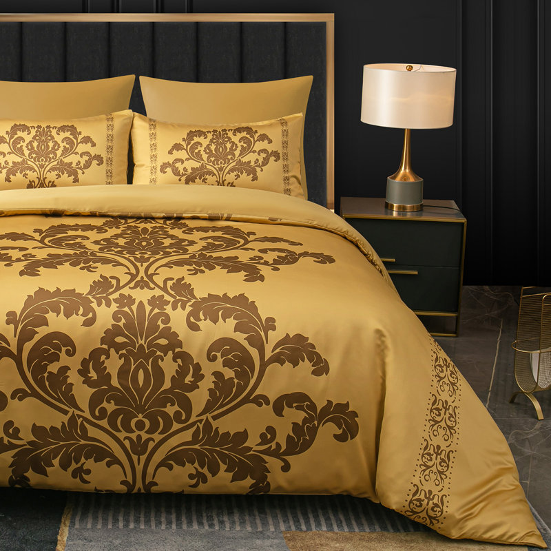 Double Brushed Microfiber Duvet Cover Set Reversible Design with Zipper Closure and Corner Ties