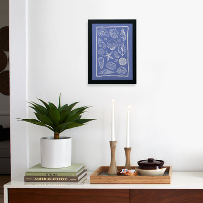 «April Lane Art Blue Seashells», affiche encadrée
