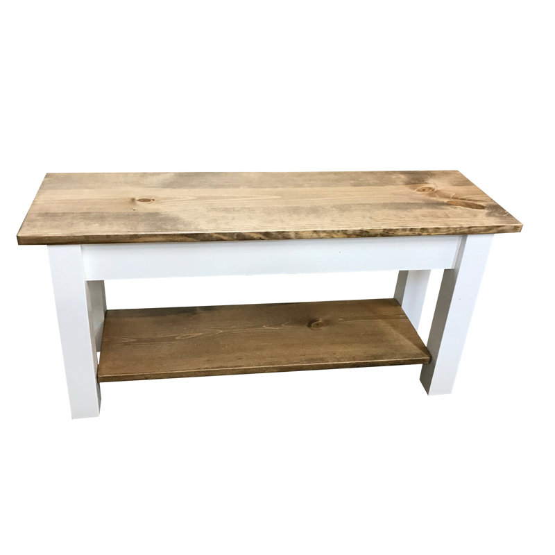 Mccardle Storage Bench, 17" H x 36" W x 12" D, Walnut/Black