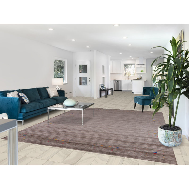 Tapis rayé brun Gabbeh 8