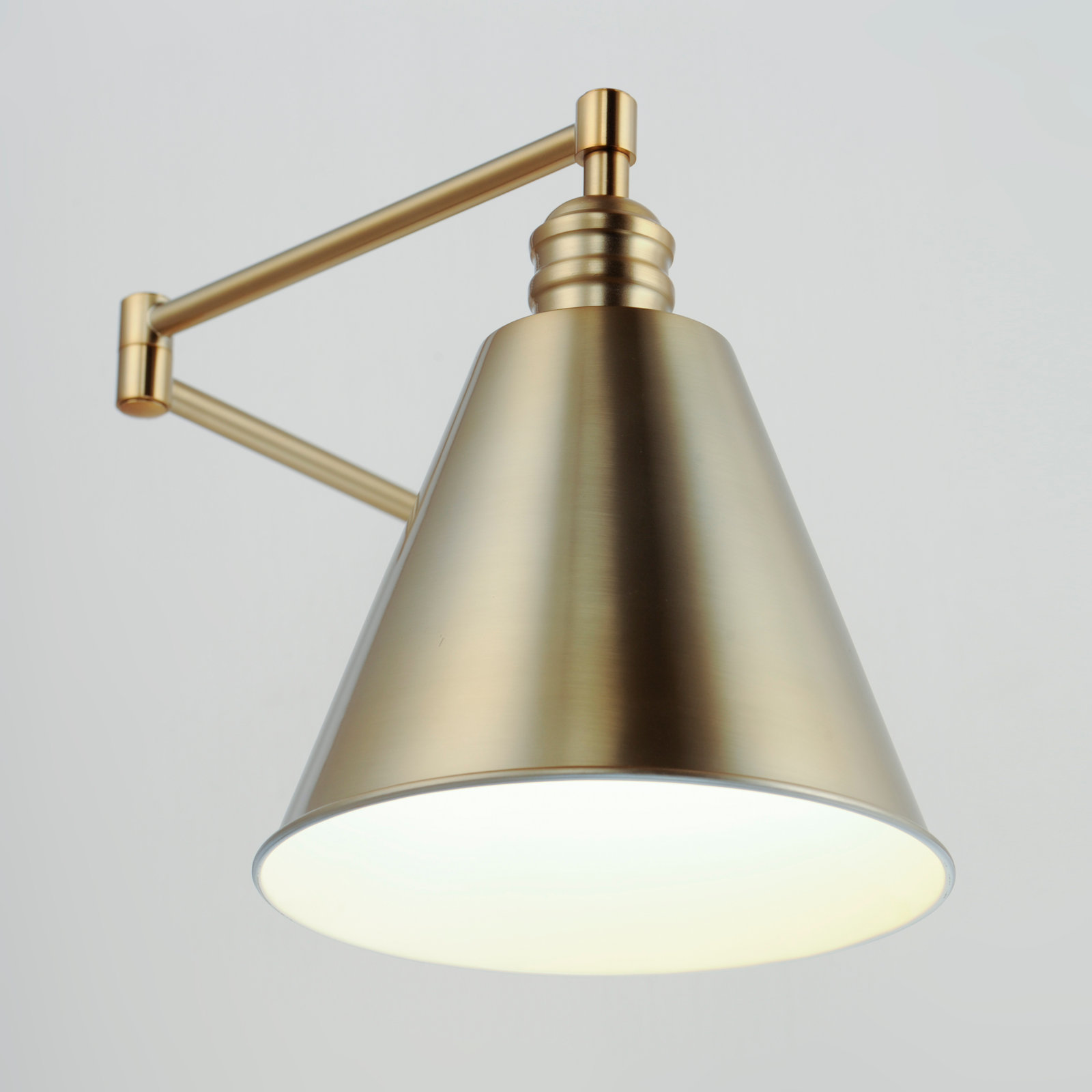 Cidni Single Light Steel Dimmable Swing Arm Sconce, Gold