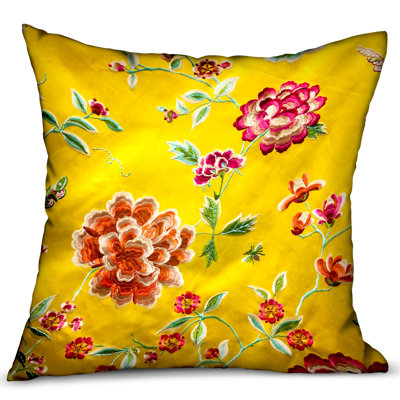 Coussin décoratif de luxe florale jaune Plutus Heavenly pivoines