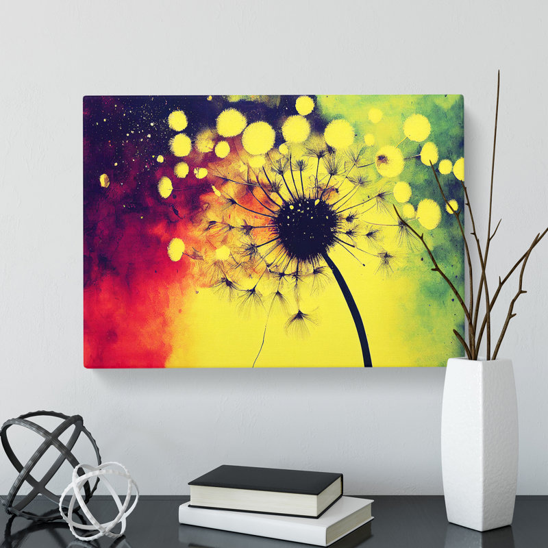 Dandelion Paint Splash Vol.1 - Wrapped Canvas, 50cm H x 76cm W x 3cm D