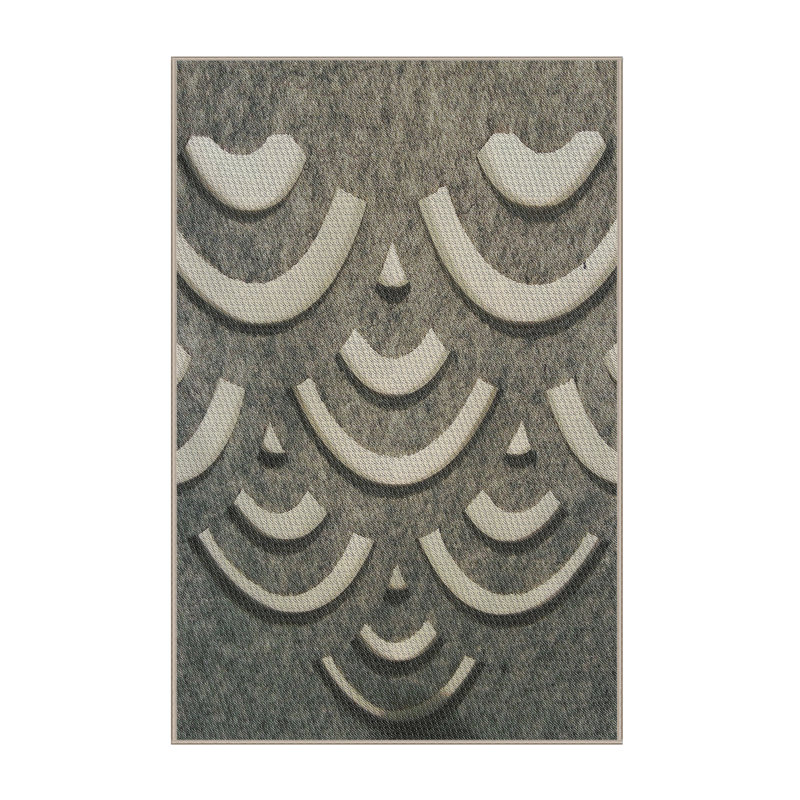 Tapis beige/gris tissé à la machine, Tapis de couloir 2 pi x 5 pi