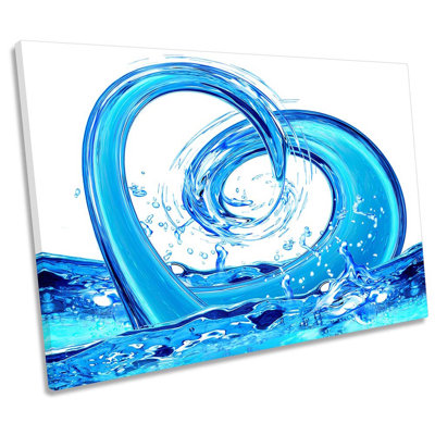 Bathroom Water Waves - Wrapped Canvas Print