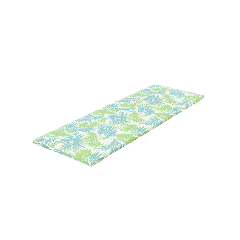 2-Inch Thick Floral Chaise Lounge Cushion - Leaf Coconut Pattern