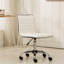 Chaise de bureau blanche à dossier moyen avec dossier pivotant en similicuir souple pivotant à 360 degrés et 5 réglages de hauteur pratiques-1711898349