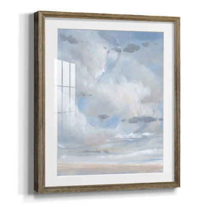 Toile encadrée de qualité supérieure bleu ciel II - prête à être accrochée