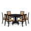 L'ensemble de table de salle à manger 7 pièces comprend une table de salle à manger et 6 chaises Parsons en tissu de polyester beige à haut dossier - finition sablée-626245096-630716079-630716081