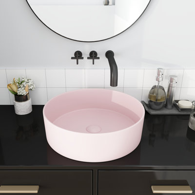 Lavabo de salle de bain vasque circulaire en céramique