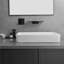 Robinet de lavabo de salle de bain mural à poignée simple - noir mat