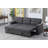 Lucca 84" Dark Gray Linen Reversible Sleeper Sectional Sofa With Storage Chaise-139232029