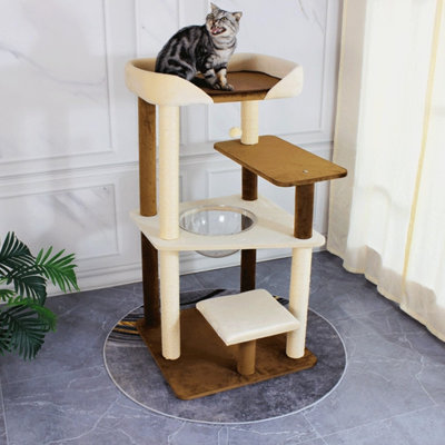 4 Tiers Cat Tree with Condons,Perch,Scratching Posts