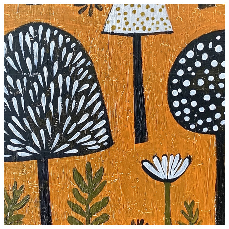 Tapisserie murale champignons - décoration murale nature, H 51 po x l 60 po avec 4 œillets