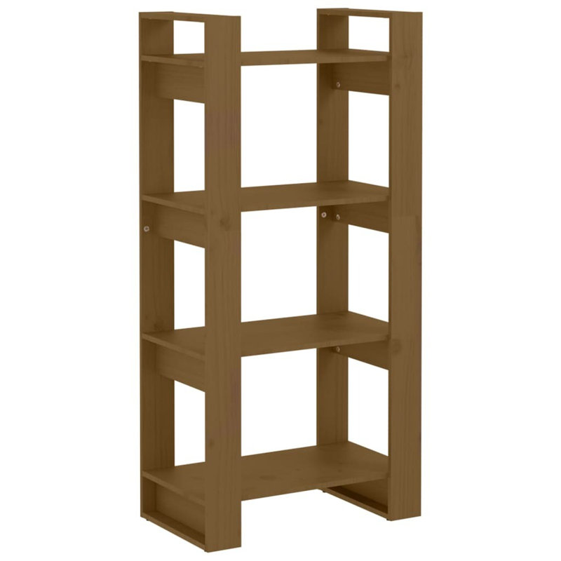 Gelissa 125 cm H Solid Wood Etagere Bookcase, 125Cm H x 60Cm W, Dark Brown