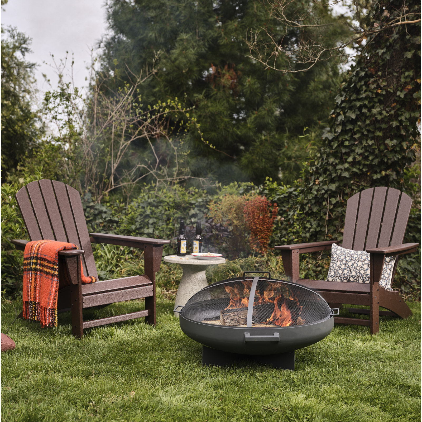 POLYWOOD® Nautical Adirondack Chair, Mahogany