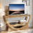 TV Stand for 55-75 Inches Television, Entertainment Center with Storage Shelves(Dark Brown)-107785854