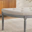 Banc rembourré capitonné beige clair Coastal