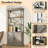Industrial Farmhouse Bookcase with Doors - 74" Tall Wood & Metal Bookshelf with Storage Cabinet, Vintage Open Shelf Design for Living Room, Home Office, Bedroom, Library, Grey