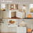 8 Drawers Vanity Desk With LED Lighted Mirror and Charging Station, Dressing Table With Side Cabinet, White-1104528954