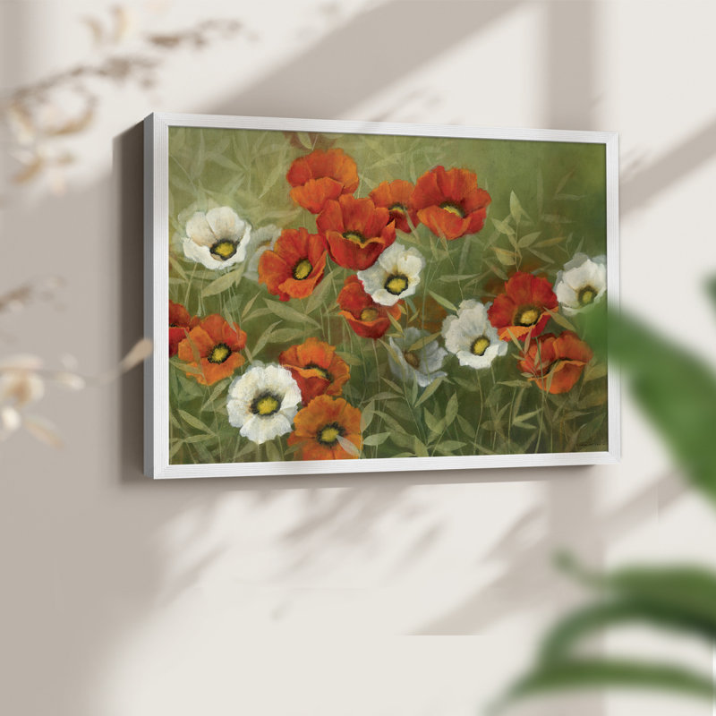 Poppy Symphony -Framed Print - Restickable, 16" H x 20" W, White