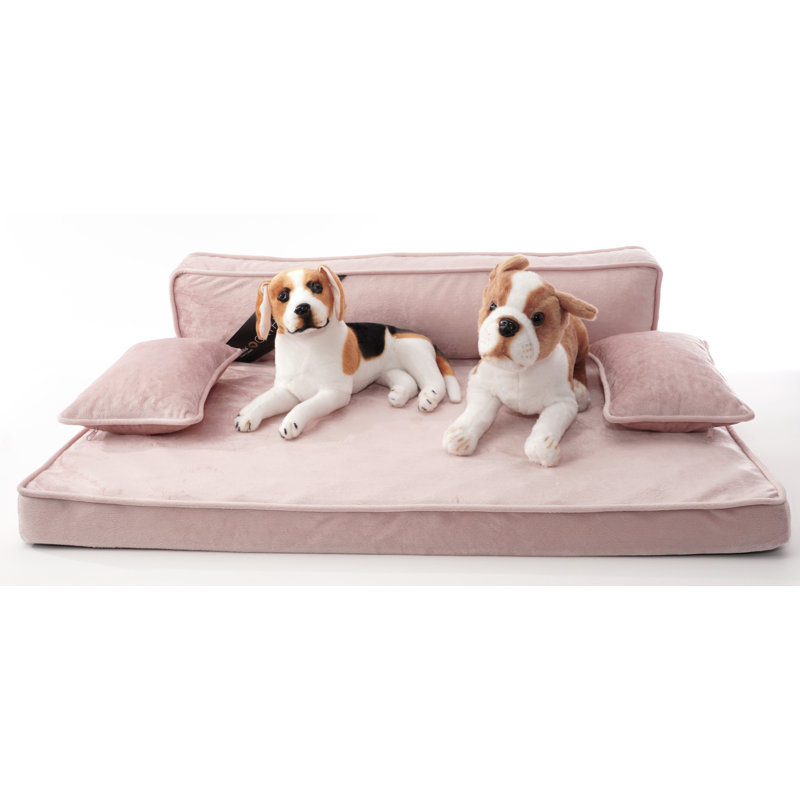 Braunste Orthopedic Modern Sofa Pet bed, Small (30" W x 20" D x 9.5" H), Pink