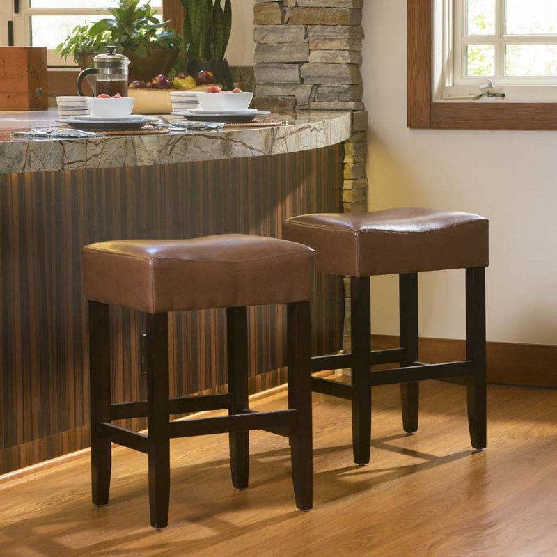 Tabouret de bar sans dossier à hauteur de comptoir, Brun