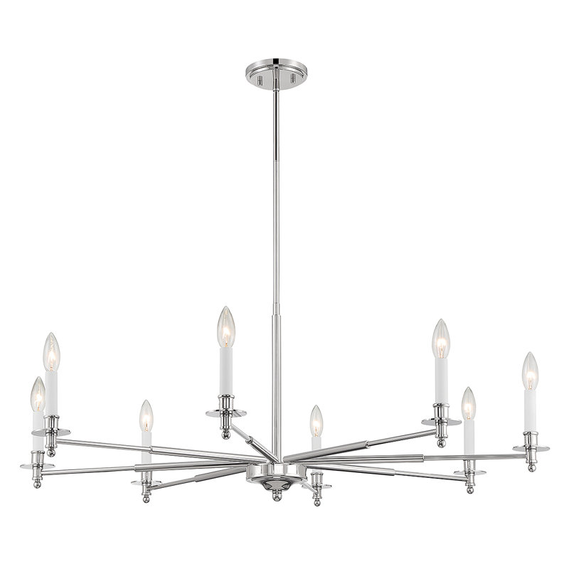 Perle 8-Light Chandelier, Nickel poli