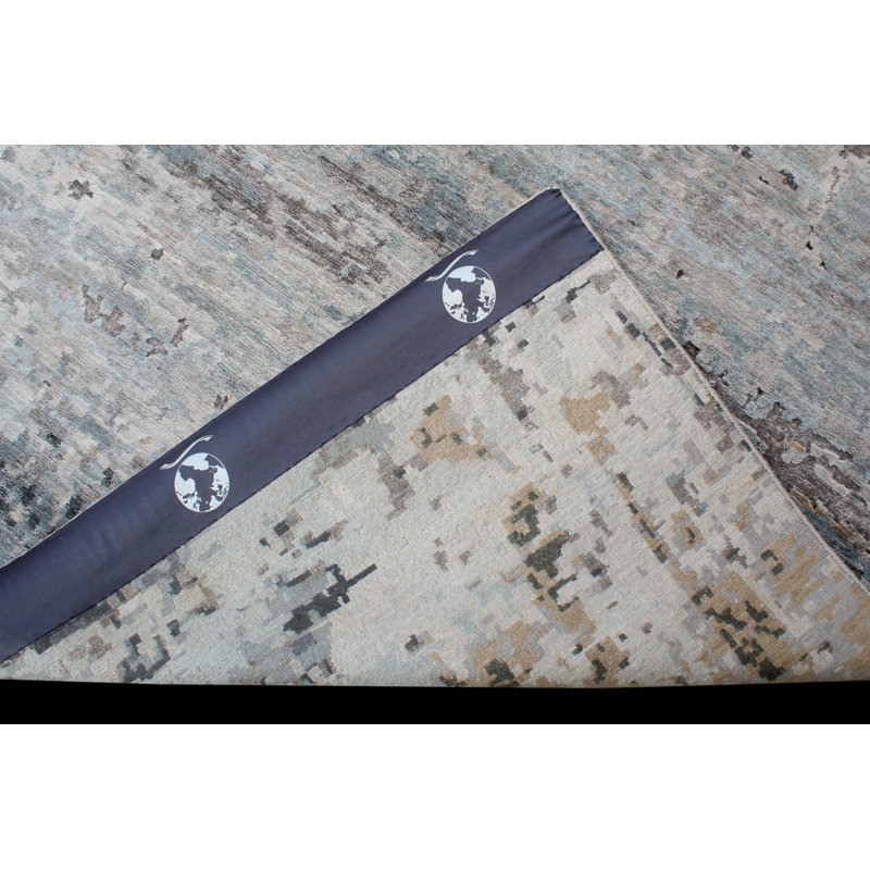 Wool Abstract Area Rug, Rectangle 9' x 12'