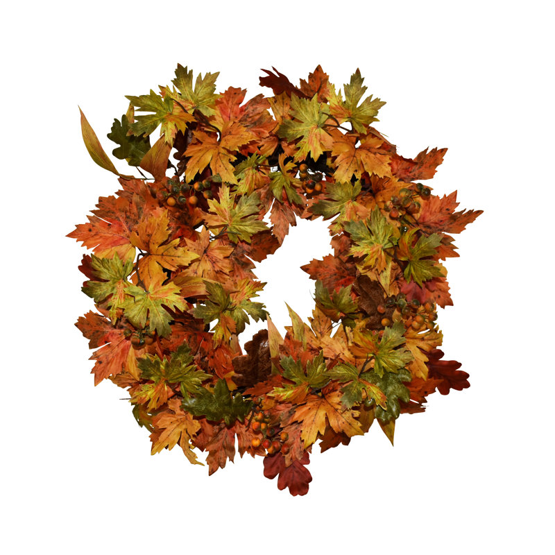 28" Autumn Maple Leaves Wreath 