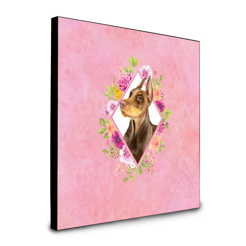 Panneau mural Dollman Flowers, Rose, Brun dobermann