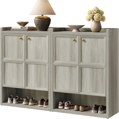 Modern 3D-Designed Shoe Cabinet With Adjustable Shelves