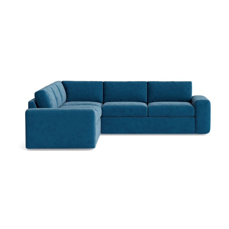 The OG Sectional, Left Hand Facing, Performance Velvet - Denim