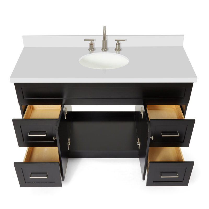 Ensemble de meuble-lavabo simple 55 po Abell, Noir