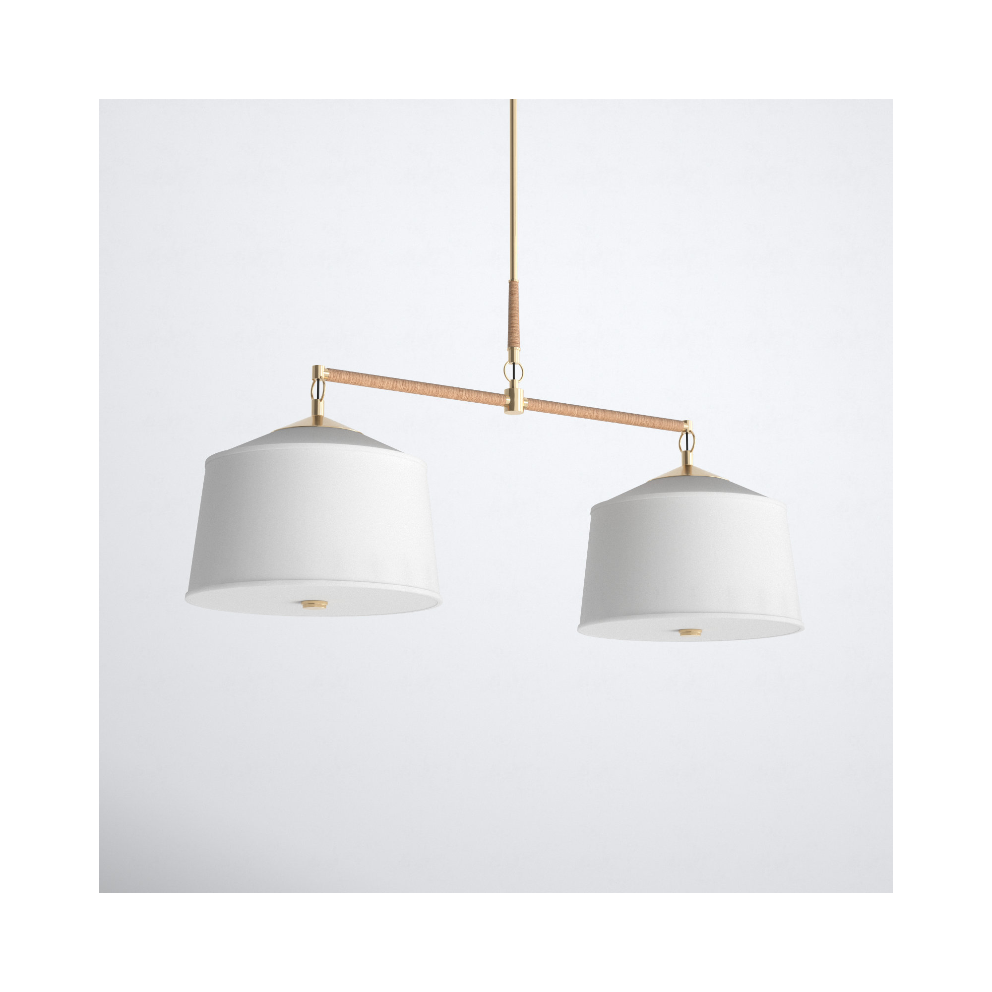 Eagleton 2 Light Linen Dimmable Pendant