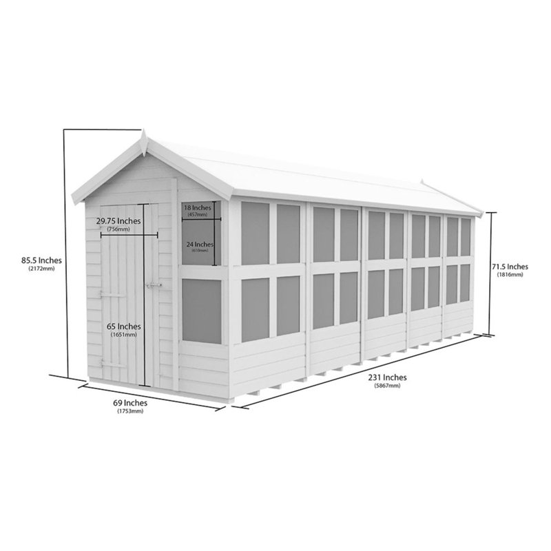 20ft x 6ft Apex Potting Shed