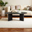 Table basse moderne moderne ovale en bois aggloméré 39,37 pouces avec base piédestal robuste-833992750