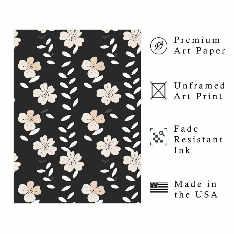 «Floral Flower Symphony XVII», reproduction d'art moderne sans cadre, H 10 po x l 8 po