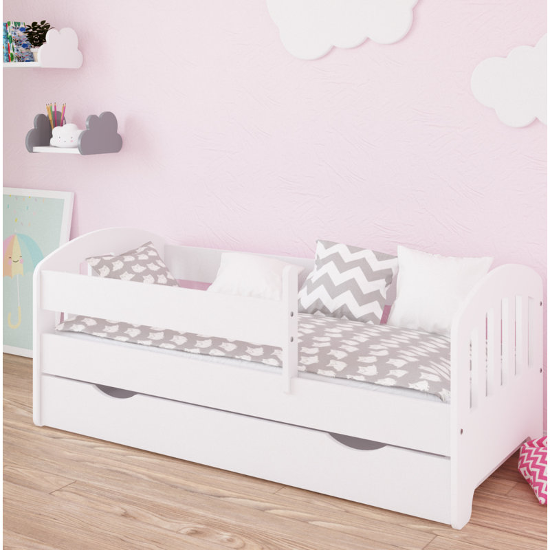 Larkin Cabin Bed with Storage Included, White, 70 x 140 cm
