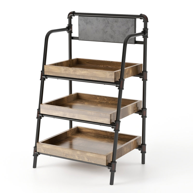 Eliora Steel Ladder Bookcase, (3 Shelves) 48" H x 28" W x 20.5" D