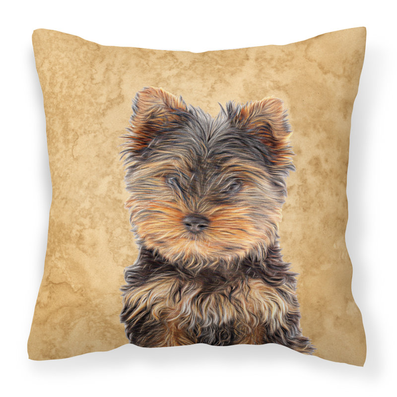 Yorkie Outdoor Reversible Throw Pillow, 18" H x 18" W x 5.5" D