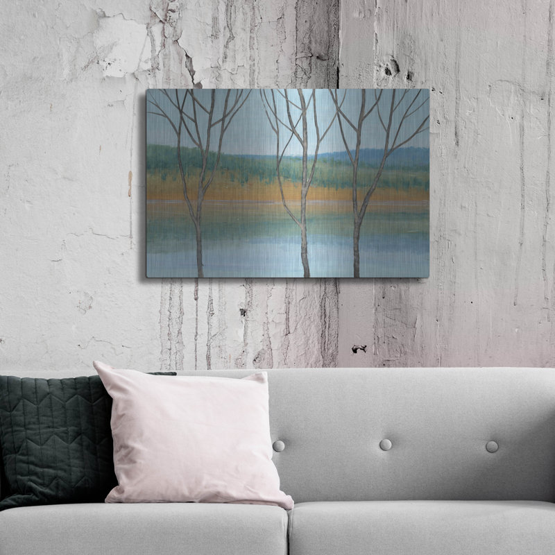 «Entre l'eau III» par Tim O'Toole, art mural en métal, 36 po x 24 po