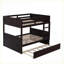 Lit superposé double au-dessus d'un lit double avec lit gigogne simple, structure en bois de pin et contreplaqué, aucun sommier nécessaire, espresso pour les soirées pyjama dans la chambre d'amis-1968515709