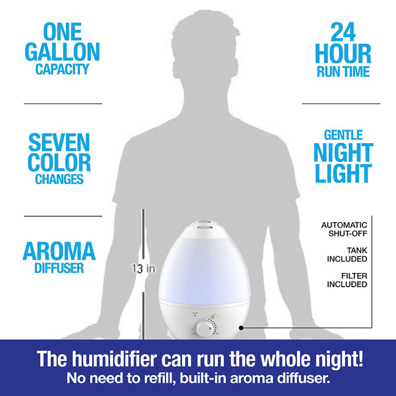 Humidificateur ultrasonique de table 1 gallon